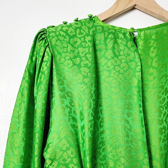 DUNDAS Mini Dress Green Silk Satin Evening Wedding NWT - Picture 12 of 15